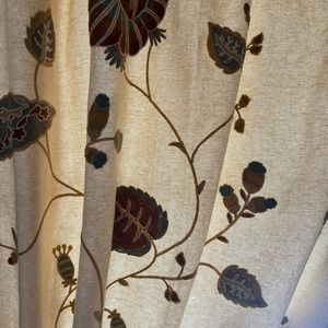 POTTERY BARN-Margarette embroidered crewel curtains 50x84
